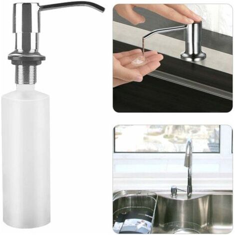 Sous l'évier de cuisine Silver Distributeur de savon 300 ml Distributeur de savon Pompe à liquide portative Installation facile pour évier de salle de bain (1/5)
