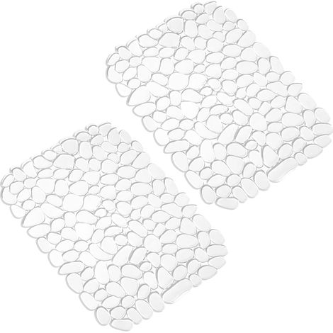 Tapis Evier Cuisine Transparent,Protege Evier Cuisine en PVC, 40x30cm Tapis Evier, Tapis D'évier en Forme de Galets pour Le Fond de L'évier de Cuisine
