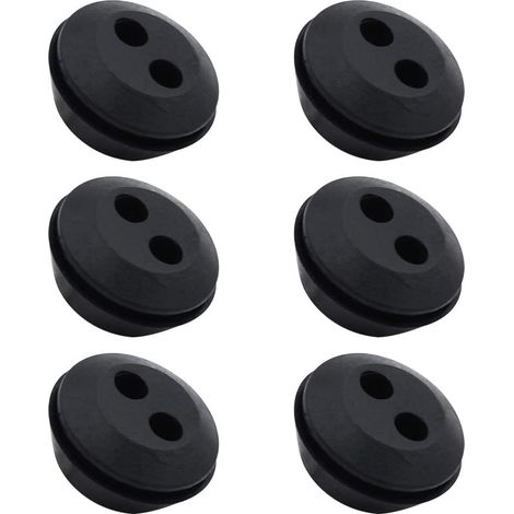 Lot de 6 Bouchon de Tuyau de Carburant Joint de Réservoir Caoutchouc 2 Trous Passe durite passe Durite Reservoir Debroussailleuse Accessoires