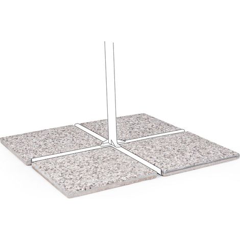 Base in cemento per ombrellone da giardino, marmetta quadrata in ghiaia 50 x 50 cm -Confezione da 4 pezzi / Cemento Ghiaino (1/6)