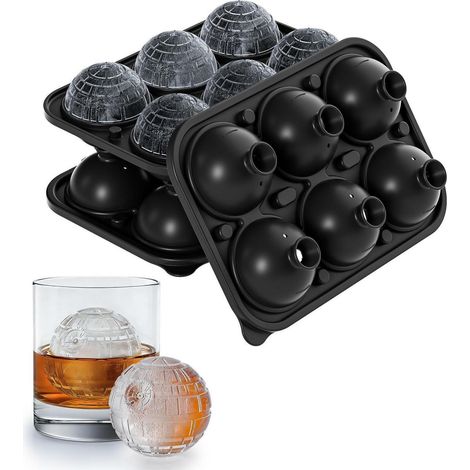 Eiswürfelform Kugel Silikon mit Deckel, 6cm, BPA Frei, Wiederverwendbar