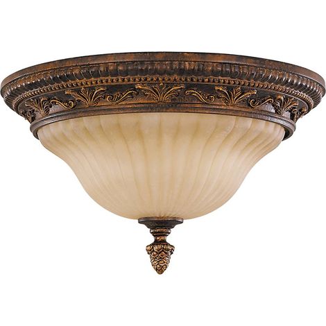 Plafoniera lampada soggiorno lampada acciaio vetro D 33 cm 2 fiamme stile vintage (1/5)