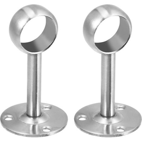 Gardinenstangenhalterung, Wand- und Deckenmontage, mit Schrauben, 2er-Pack, 32 mm, silber (1/3)