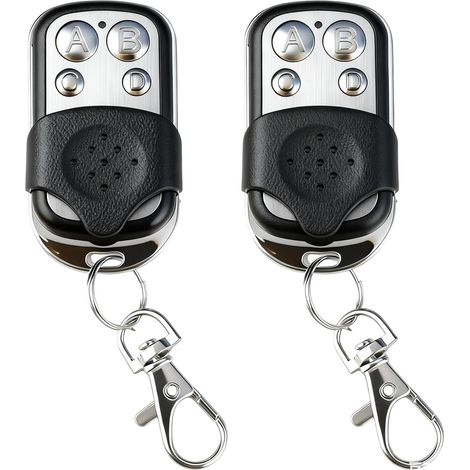 433,92 MHz Telecommande Universelle Portail 2Pcs, Télécommande Porte de Garage Compatible 4 Boutons Touches avec Rolling Code, Bip Portail Duplicateur sans Fil pour Voiture et Barrière(10m) (1/5)