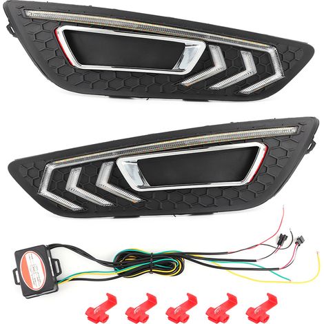 Feux de jour LED DRL 2 couleurs pour Ford Focus MK3 2015-2018 - Lampe lumineuse puissante (1/5)