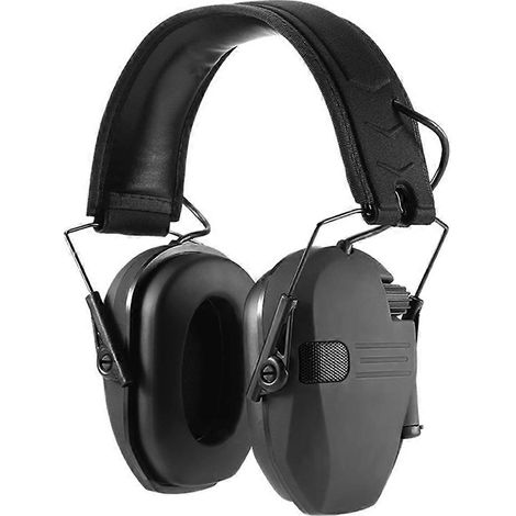 Casque antibruit électronique, protection auditive, casque antibruit, équipement de terrain noir (1/5)