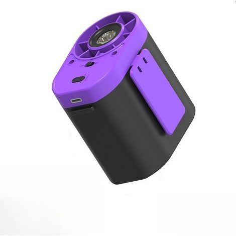 Ventilateur Tour de Taille Sans Mains, Ventilateur Rechargeable 3 Vitesses pour Camping et Randonnée(Violet) (1/5)