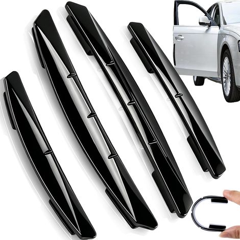 Protezioni per portiere auto, fibra di carbonio nera, compatibile con tutte le portiere di auto e camion (nero) (1/5)
