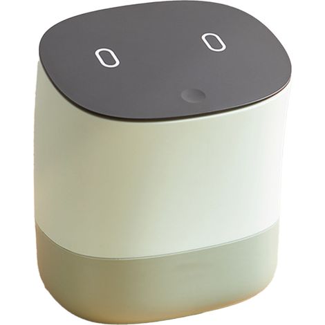 Poubelle de bureau Mini Ecoco avec couvercle, petite poubelle de comptoir amovible en plastique vert, idéale pour maison et bureau (1/5)