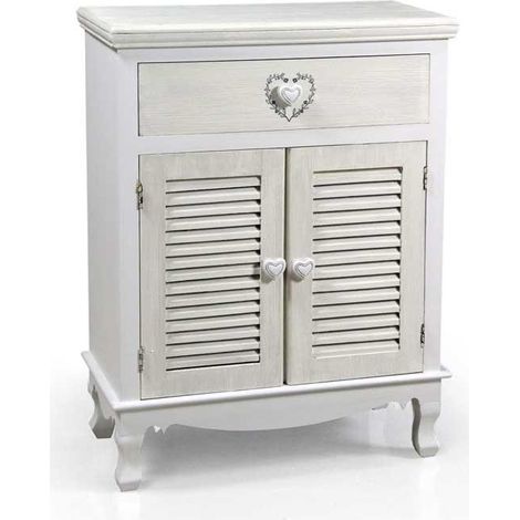 VINCY MOBILE CON CASSETTO E 2 ANTE 60 X 20 X 78 CM COLORE BIANCO