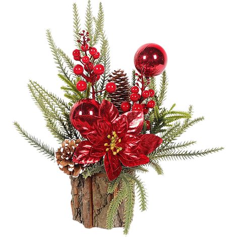Mini sapin de Noël en pot artificiel décoration bureau fenêtre ornement festif compact idéal pour intérieur maison (1/5)