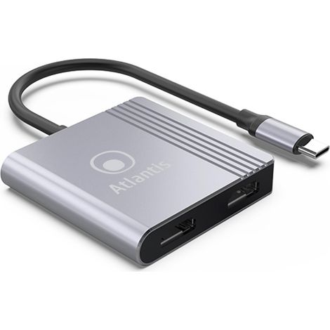 Atlantis Land Adaptador USB-C A04-TC2HDMI+ Doble HDMI 2x HDMI 1080p 60Hz Cable 18cm
