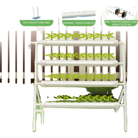 Kit de cultivo hidropónico, estante de plantación de 4 niveles, 36 orificios de plantación, caudal máximo de la bomba 200 L/h, altura máxima de la bomba de agua 1,8 m, modo de circulación de nutriente (1/5)