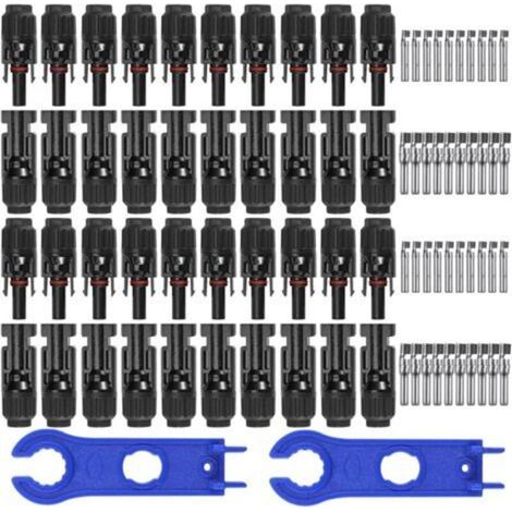 20 Paires Connecteur Solaire Photovoltaïque,Connecteur PV Mâle/Femelle, Double Anneaux Joint étanche, pour Photovoltaïque Panneau Solaire Cable Accessoires