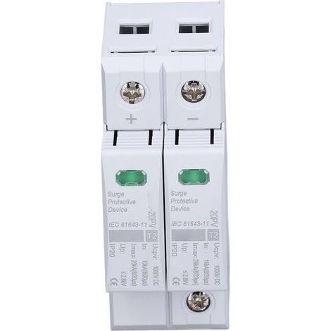 CHLT-20PV Parafoudre photovoltaïque solaire CC 2P 1000 VCC 10-20 kA Montage sur rail DIN 35 mm (1/5)