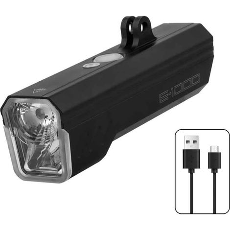 Phare de vélo en alliage d'aluminium, 1200 lumens rechargeable par USB, éclairage de vélo portable pour le VTT et les déplacements urbains (1/5)