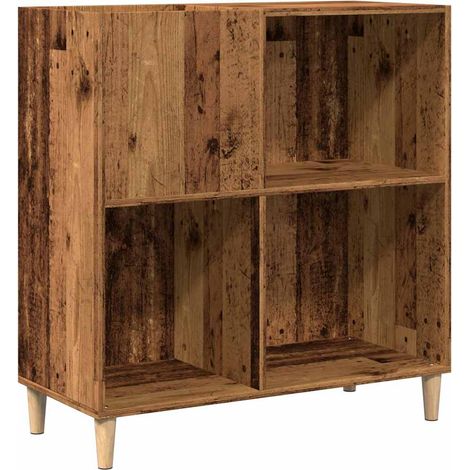 Armoire à disques vieux bois 84,5x38x89 cm bois d'ingénierie