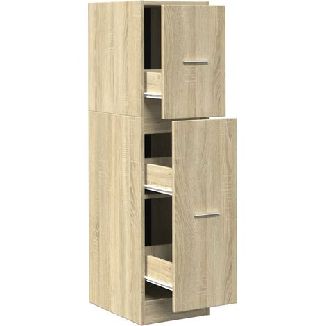 Armario boticario multifuncional con espacio de almacenamiento 30 x 41 x 118 cm estilo clásico madera de roble Sonoma de ingeniería 020050612 (1/5)