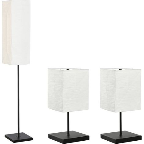 Lampara Pie Set 3 Metal 22X22X150 Con 2 Sobremesa (1/5)
