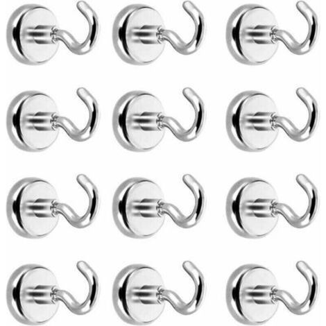 Magnethaken, Magnethaken, starker Neodym-Magnet, 3-5 kg Zugkraft (12er-Pack)