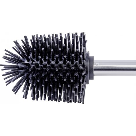 Wenko – Brosse WC en silicone antiadhésif – Tête remplaçable – Fixation murale – Couleur noire – Hauteur 35cm – Largeur 7.5cm