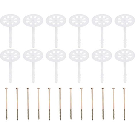 142mm Chevilles D'Isolation Perforées, 30 Pcs Clous Isolants Cheville En Plastique Boulon D'Expansion Pour Fixer Des Panneaux De Mousse Au Mur En Maçonnerie Ou Au Plafond (1/5)