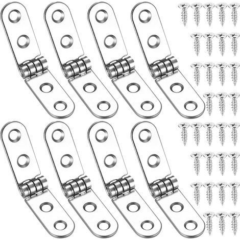 8 Pcs Charnières Pliantes à 180 Degrés, Charnières Rabattables, Charnière de Porte Autonome pour Machine à Coudre, Table Pliante, Meubles de Cuisines, Armoires, Portes (1/5)