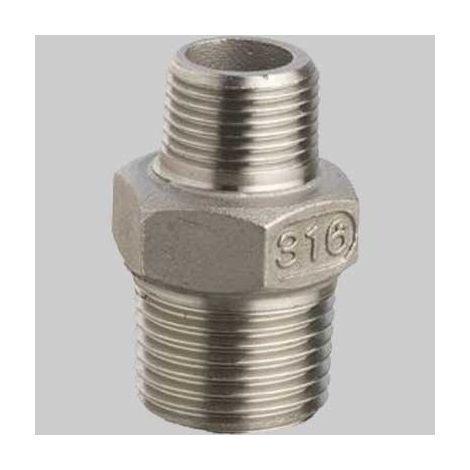 RACCORDO NIPLES RIDOTTO IN ACCIAIO INOX 3/4 x 1/2 MADE IN ITALY