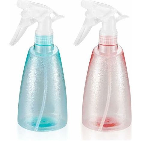 2 Pièces Flacons Pulverisateur Vide 500ML, Vaporisateur Bouteilles en Plastique, Bouteille Spray Vide, Flacon Pompe Vide pour Ménage, Jardin, Coiffeur, Plantes, Fleurs - Rose/Vert (1/5)