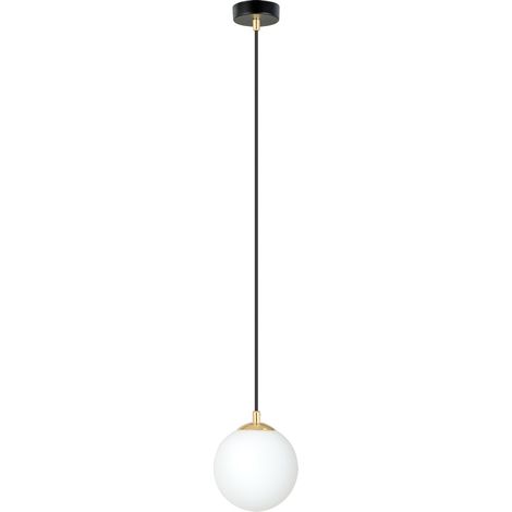 Suspension Emibig Royal verre blanc noir/or E14 Ø14 (1/5)