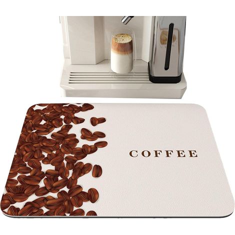 Tapis pour cafetière, accessoires pour bar à café, absorbant et résistant aux taches pour le séchage, idéal pour une utilisation sous la cafetière. (1/5)