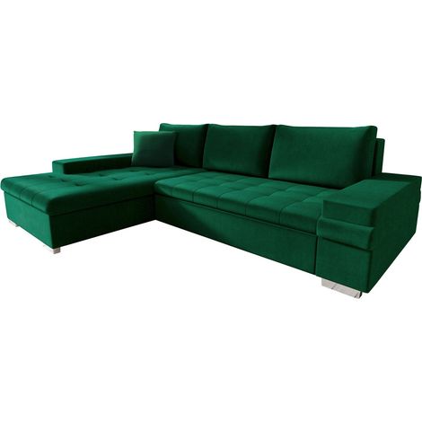 Sofá rinconero Comfivo Olivetum I, Magic Velvet 2225, Función de descanso, Almacenaje, 274x182x83cm, 0
