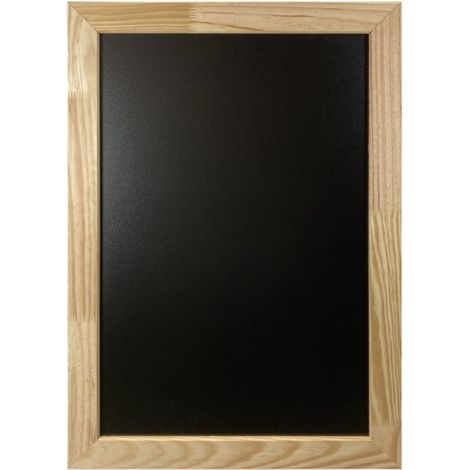 Cadre en bois brut avec ardoise double face amovible de dimensions 60 x 40 cm (1/4)