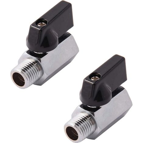lot de 2 1/4" Brass Mini Ball Valve NPT Female x Male Shut Off Valve (1/3)