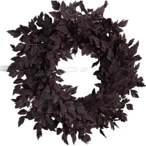 Couronne d'Halloween en Feuilles d'Eucalyptus Brun – Décoration de Porte et Mur – Alovez (1/5)