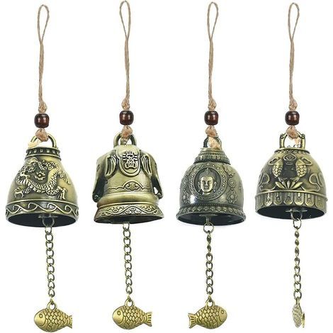 4 Pièces Bénédictions des Carillons Feng Shui, Carillons Éoliens Chinois, Carillons Éoliens Fengshui, Feng Shui Cloches, Feng Shui Cloche Bénédiction, pour Décoration Porte-Bonheur Suspendue (1/5)