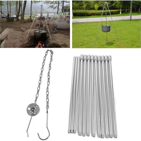 Campfire 4-teiliges Aluminium-Dreibeinstativ, tragbar für Grills und Töpfe, Camping und Outdoor-Aktivitäten (1/5)