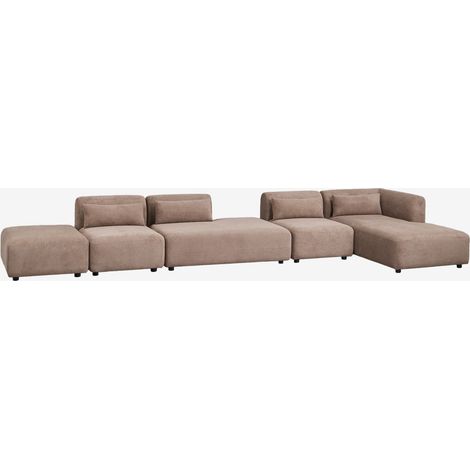 Sofá modular chaise longue esquinero derecho de 4 piezas con diván y puff Fogler SKLUM       