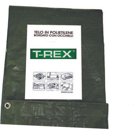 Telone occhiellato bordato con angoli rinforzati - gr 85 mq - hobby - Verde/Blu - Specifiche: mt 5x8