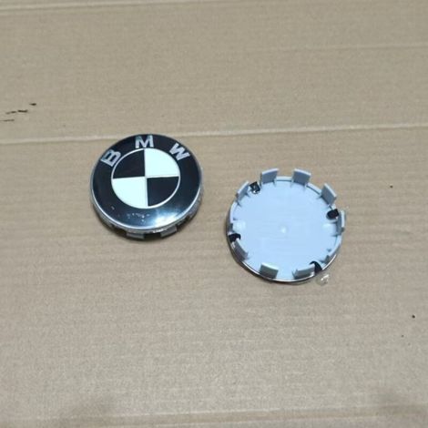 Cache-moyeu BMW 68mm – Capuchon centre jante voiture aluminium pour 1, 2, 3, 4, 5, X1-X6, 320GT, accessoire roue auto, lot 4 pièces – Noir Blanc