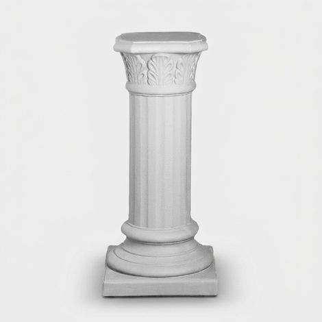 Pot colonne d'extérieur en LLDPE Foglie - Blanc (1/3)