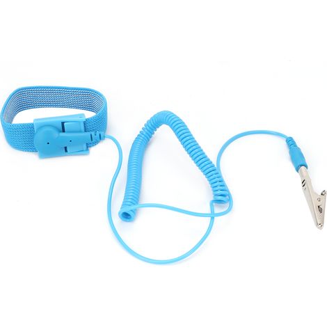 Bracelet antistatique bleu avec fil, bracelet ESD anti-électrostatique, libération sécurisée des charges statiques (1/5)
