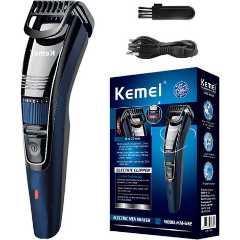 Tondeuse à barbe et cheveux pour homme, réglable de 0,5 à 10 mm, rechargeable