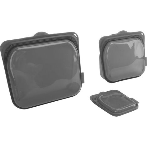 Silikon-Aufbewahrungsbeutel, auslaufsicher, geruchsdicht, für den Kühlschrank, Portionsbeutel für Lebensmittel, kochfest, schwarz