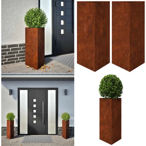 vidaXL Jardinières 2 pcs triangulaire acier résistant aux intempéries (1/5)