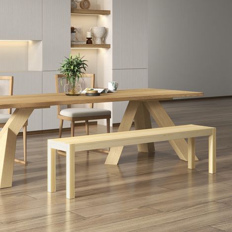 Banco, capacidad para 3 personas, hasta 330 kg, madera de pino, 175x33x45 cm (1/5)