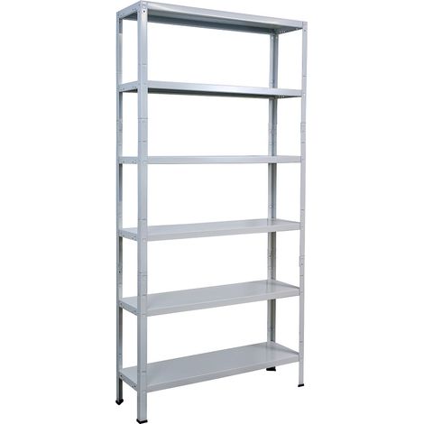 SCHULTE Regalwelt Rayonnage de bureau emboîtable avec 6 tablettes PowerMAX, charge utile 65 kg, 200x100x30 cm (HxLxP), blanc, rayonnage de stockage, rayonnage d’atelier, rayonnage de cave, rayonnage d (1/4)