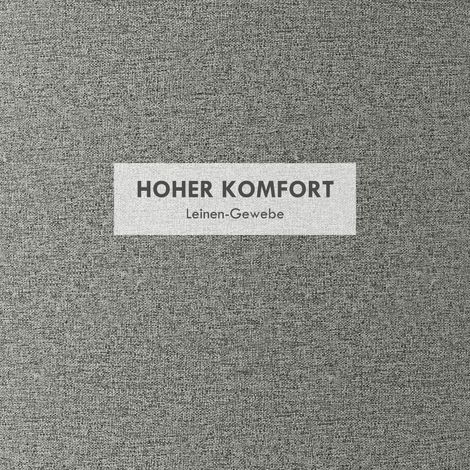 Pouf ottoman rond gris effet lin avec rangement et couvercle rabattable, tabouret rembourré Ø56 x 42 cm pour salon ou chambre (1/5)