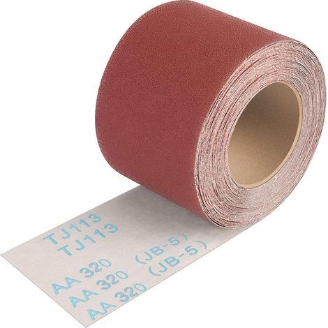 Rouleau de Papier Abrasif Grain 320, 93 mm x 10 m , pour Métal Bois, pour Ponceuses Vibrantes et Manuelles (1/5)
