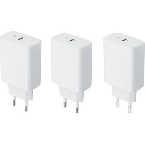 30-W-Ultra-Schnellladegerät (3er-Pack). Weißes Ladegerät mit USB-C-Anschluss. PD- und Quick Charge-Schnellladeadapter, kompatibel mit iPhone 15, 15 Plus, 15 Pro, 15 Pro Max, 16, 16 Plus, 16 Pro und 16 (1/4)